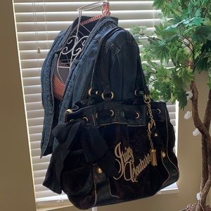 Velvet Juicy Couture Purse with Bowtie&Heart Mirror-Discounted 2 Go!